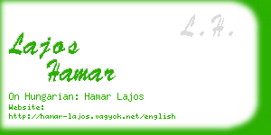 lajos hamar business card